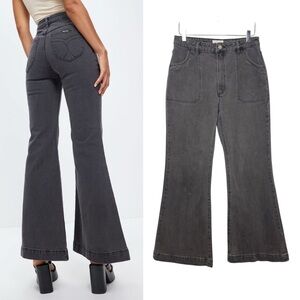 Rolla’s Easy Coast Flare Black Vintage Wash Brad Women’s High Rise Jeans Sz 32